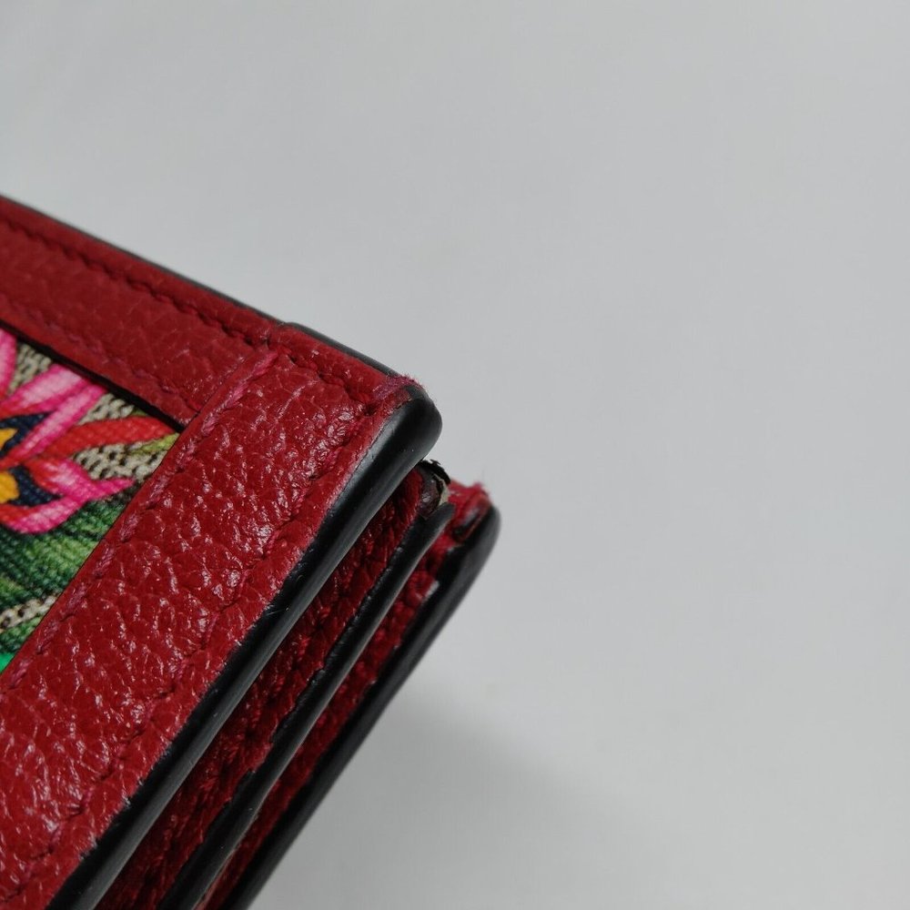 100% Authentic Gucci GG Ophidia Bifold Red Leather Leather - Picture 5 of 9